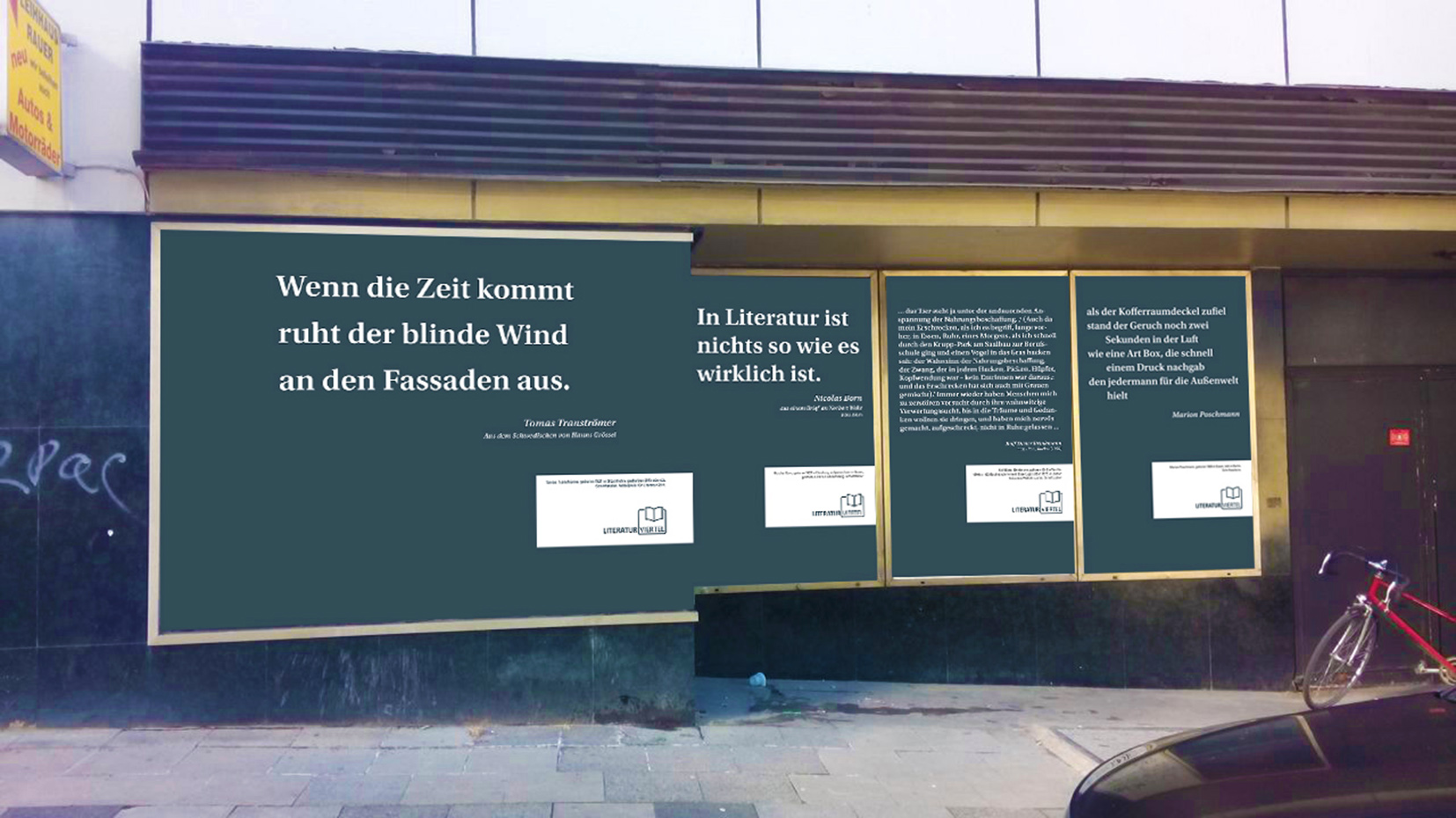 Entwurf für die Gestaltung von Schaufenster leer stehender Ladenlokale in Essen, Akazienallee